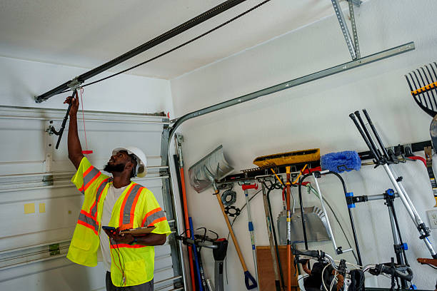Professional Garage Door Panel Replacement technician working in Sun Prairie, WI